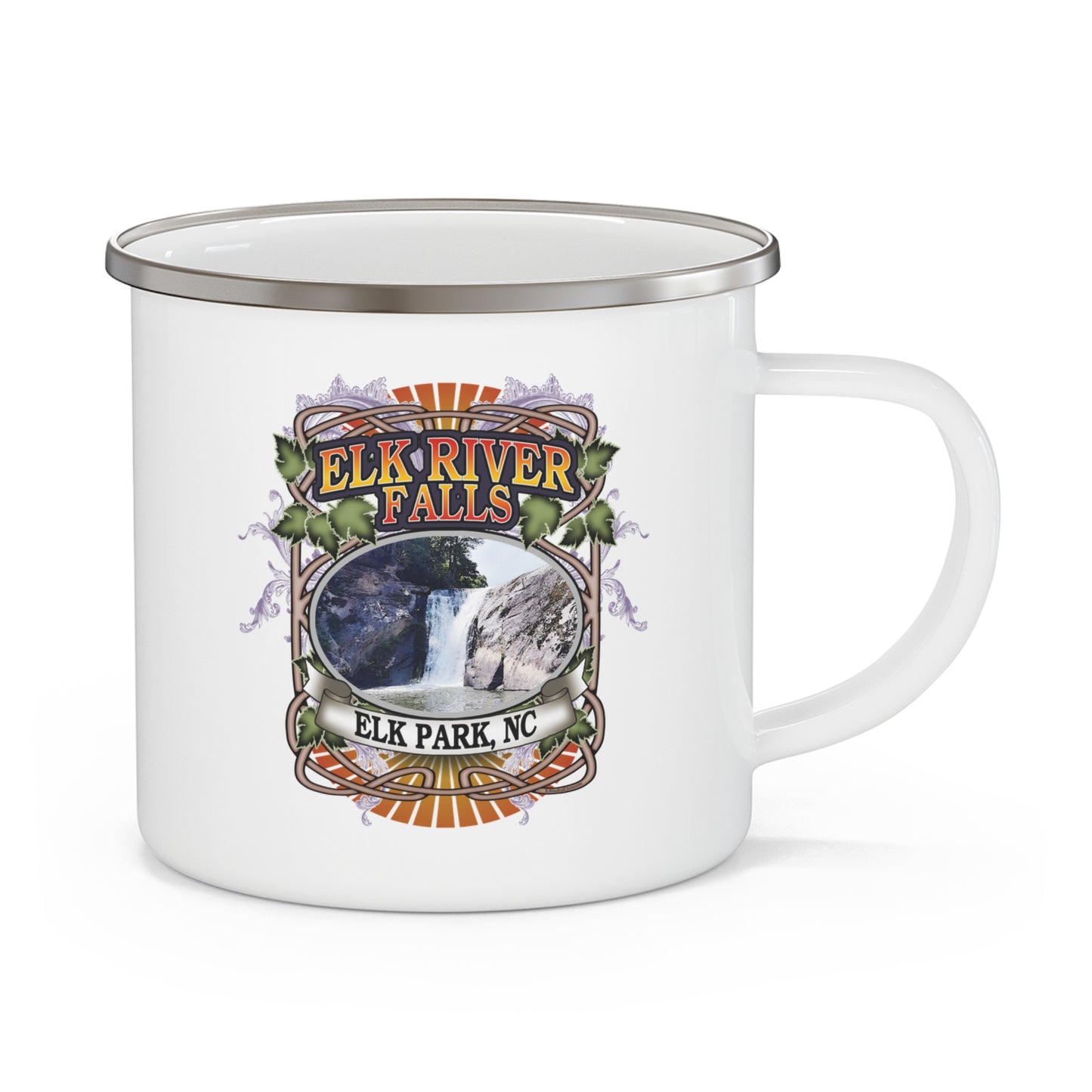 Elk River Falls, NC Enamel Camping Mug