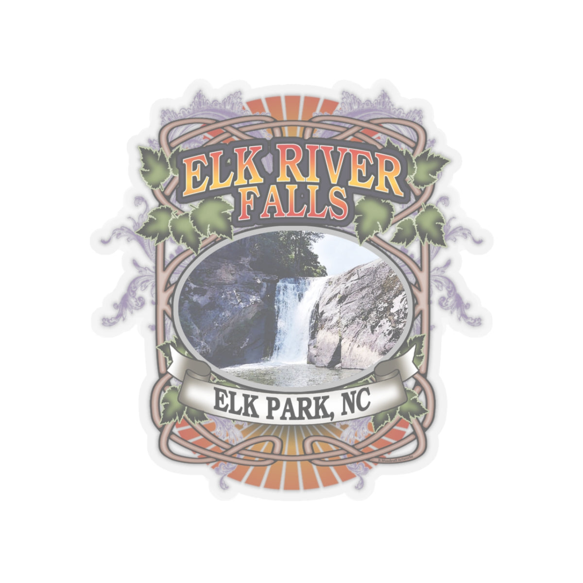 Elk River Falls North Carolina Sticker