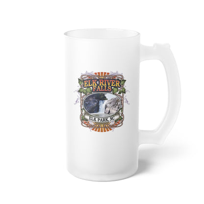 Elk River Falls, NC, Frosted Glass Beer Mug